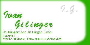 ivan gilinger business card